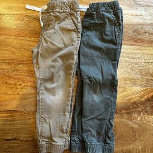 Cat and Jack- 2 pair, Kids Tan and Gray Jogger Pants